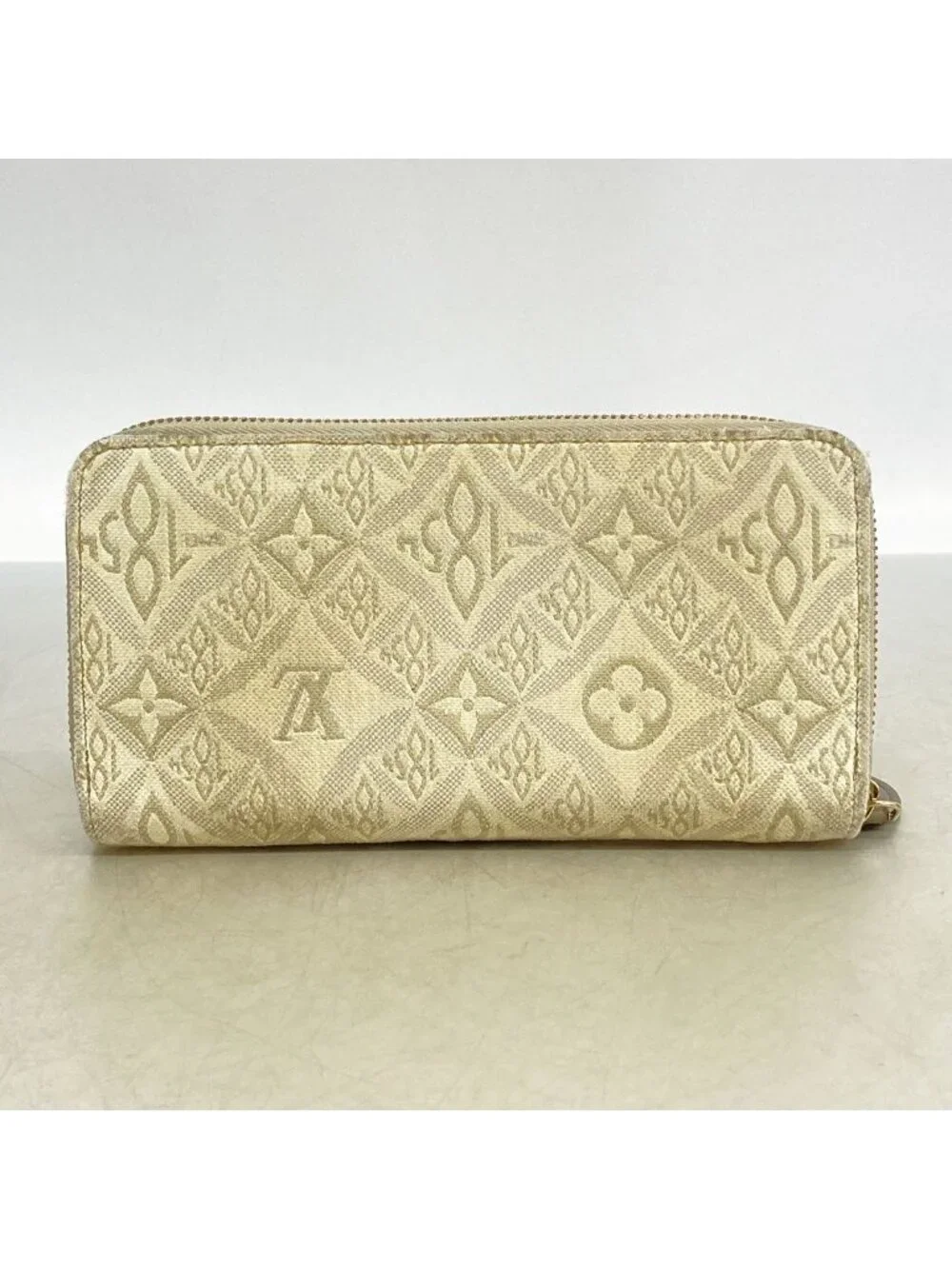 Louis Vuitton Wallet Monogram Jacquard Zippy Since White Gray